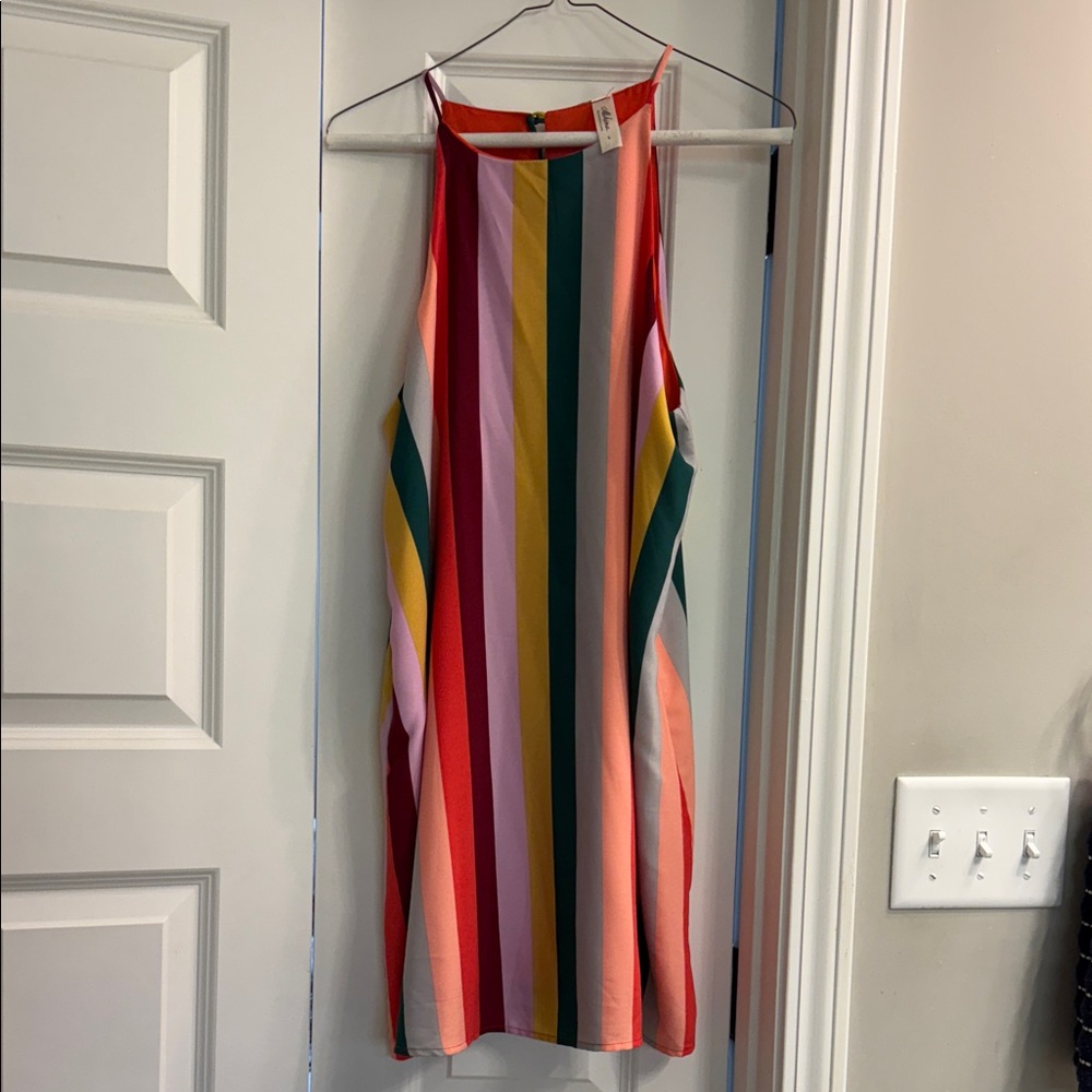 Mahina Colorful Striped Midi Dress
